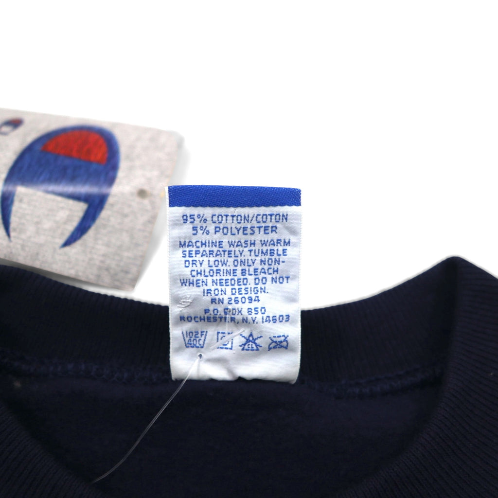 Champion 90s Made in USA Embroidered Tag Sweatshirt, Size M, Navy, Unused, Deadstock