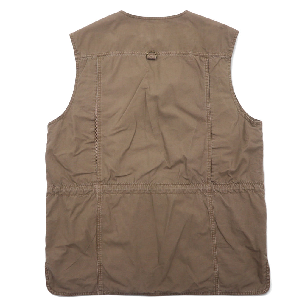 Eddie Bauer 90s Fishing Vest, M, Khaki, Cotton, Mesh Switching, Drawcord
