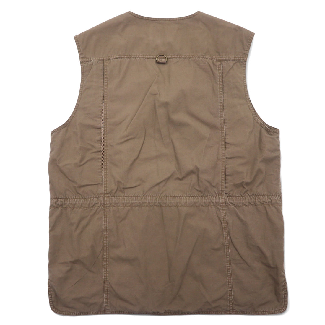 Eddie Bauer 90s Fishing Vest, M, Khaki, Cotton, Mesh Switching, Drawcord