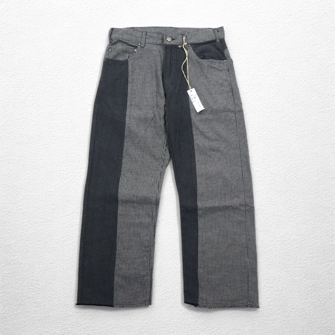 AiE (Nepenthes) 22AW USA Made Crazy Pattern Pants Krazy Pant M Gray Hickory Stripe Herringbone Unused