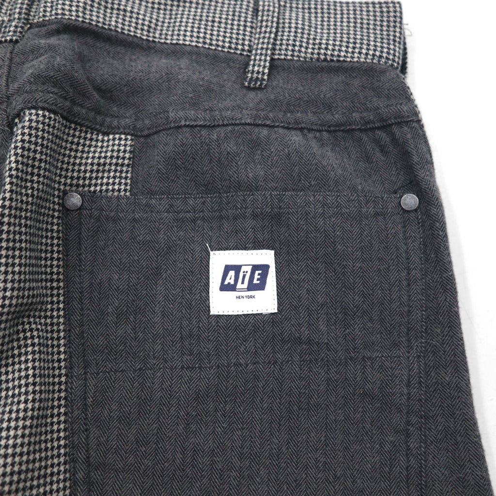 AiE (Nepenthes) 22AW USA Made Crazy Pattern Pants Krazy Pant M Gray Hickory Stripe Herringbone Unused