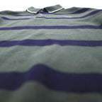 LACOSTE 80s Knit Polo Shirt Sweater, Size XL, Green Wool with Stripes