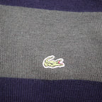 LACOSTE 80s Knit Polo Shirt Sweater, Size XL, Green Wool with Stripes