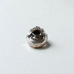 Vintage Silver Onyx Ring, Black Tribal Size 14, 925