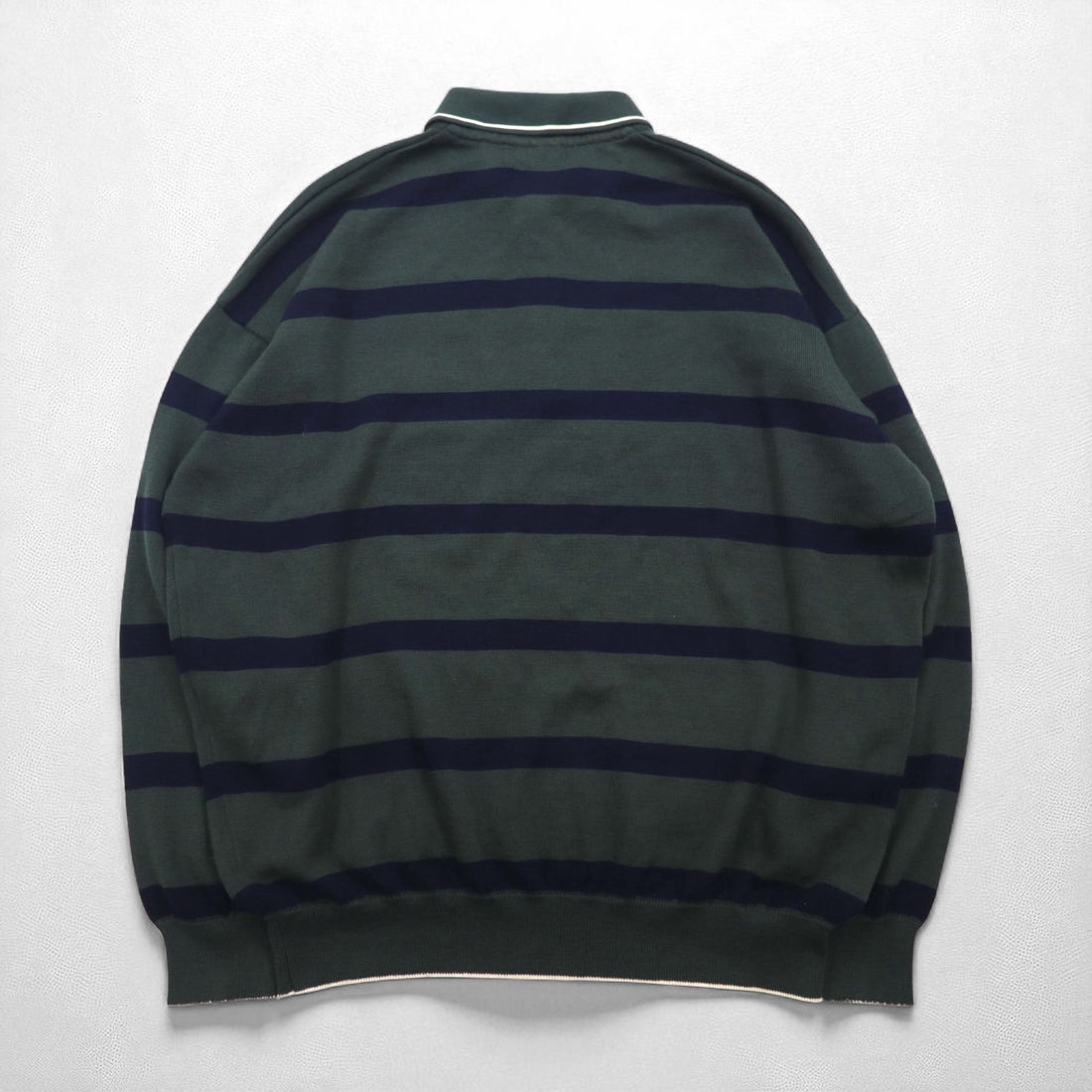 LACOSTE 80s Knit Polo Shirt Sweater, Size XL, Green Wool with Stripes