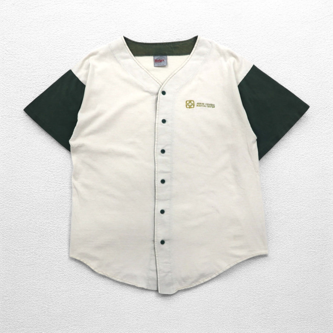 Badger Sportswear 90s USA Made Baseball Shirt, Large, Cream, Cotton