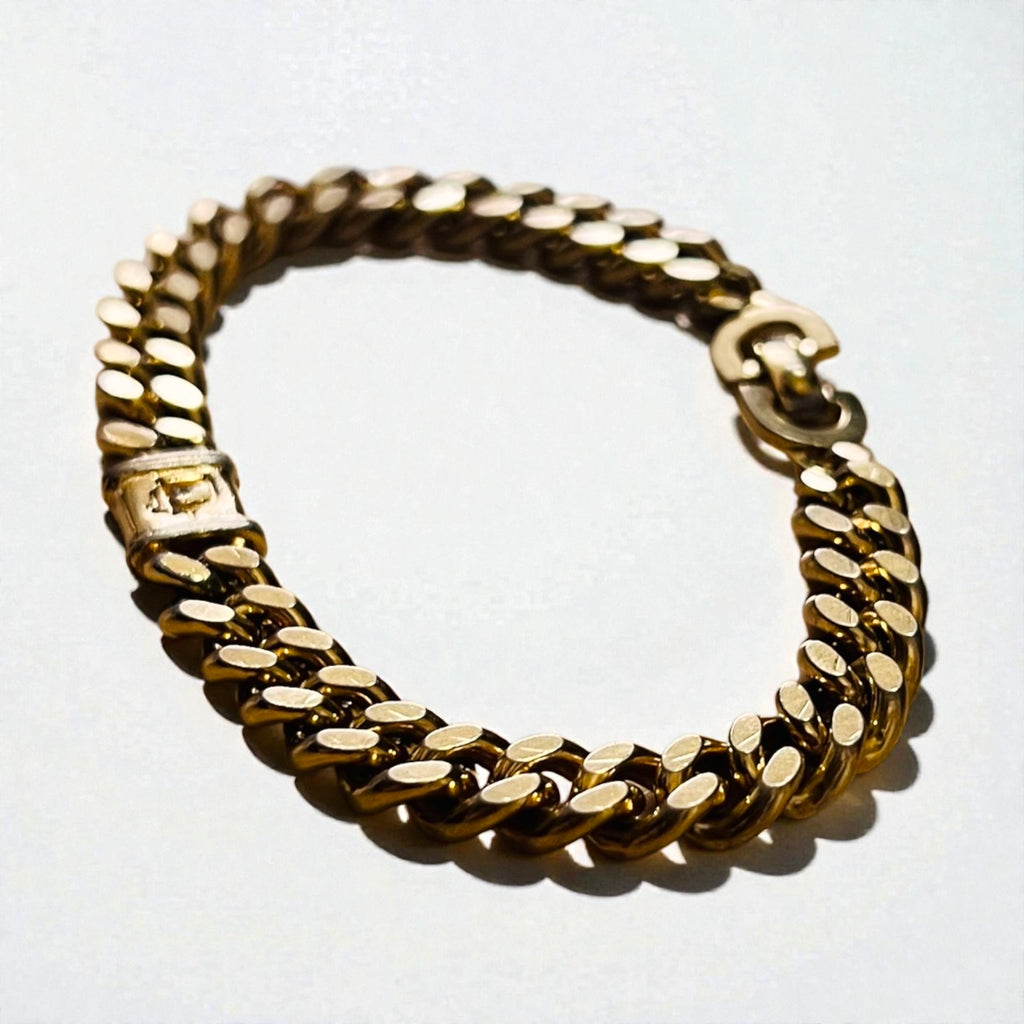 Christian Dior Vintage Curved Chain Bracelet Gold