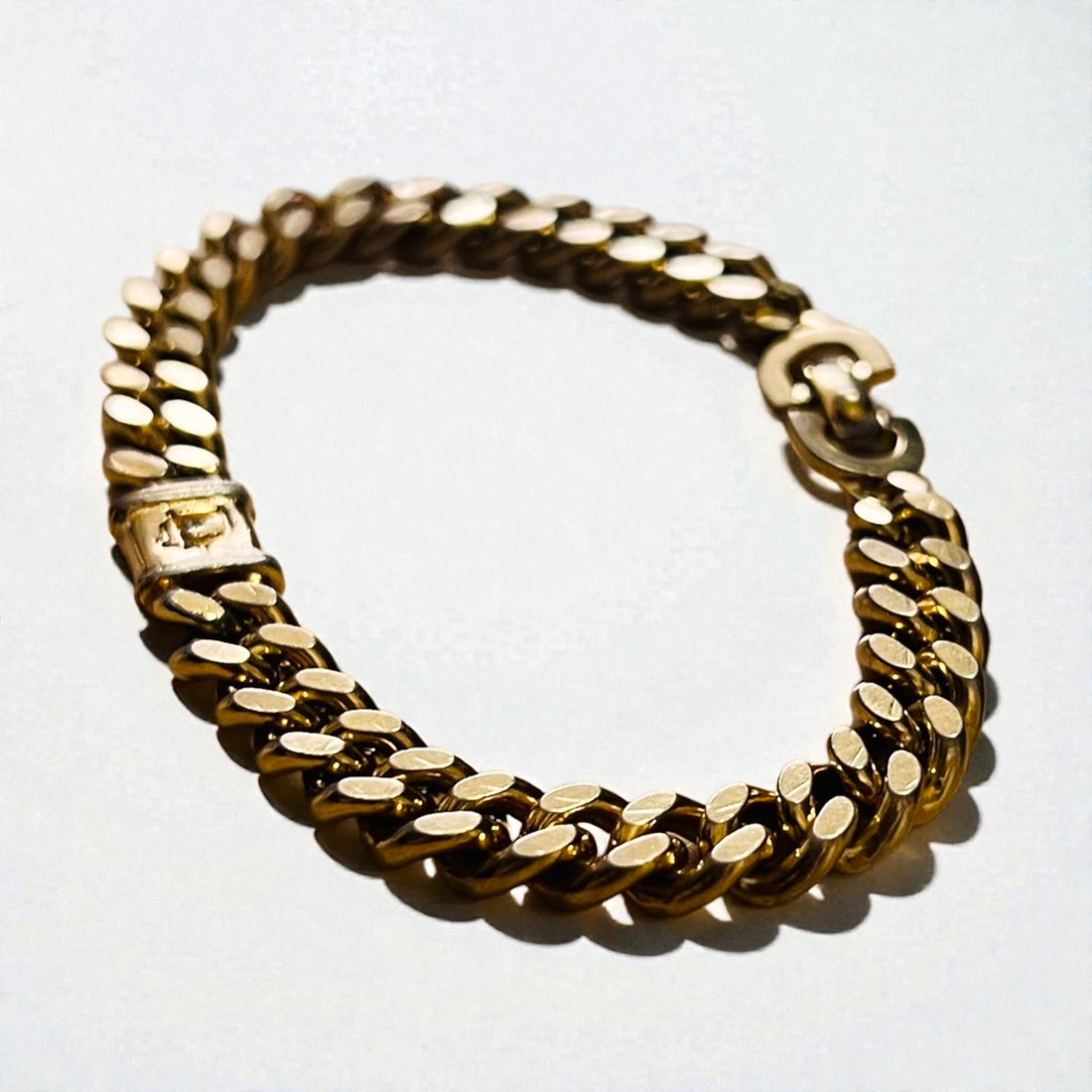 Christian Dior Vintage Curved Chain Bracelet Gold