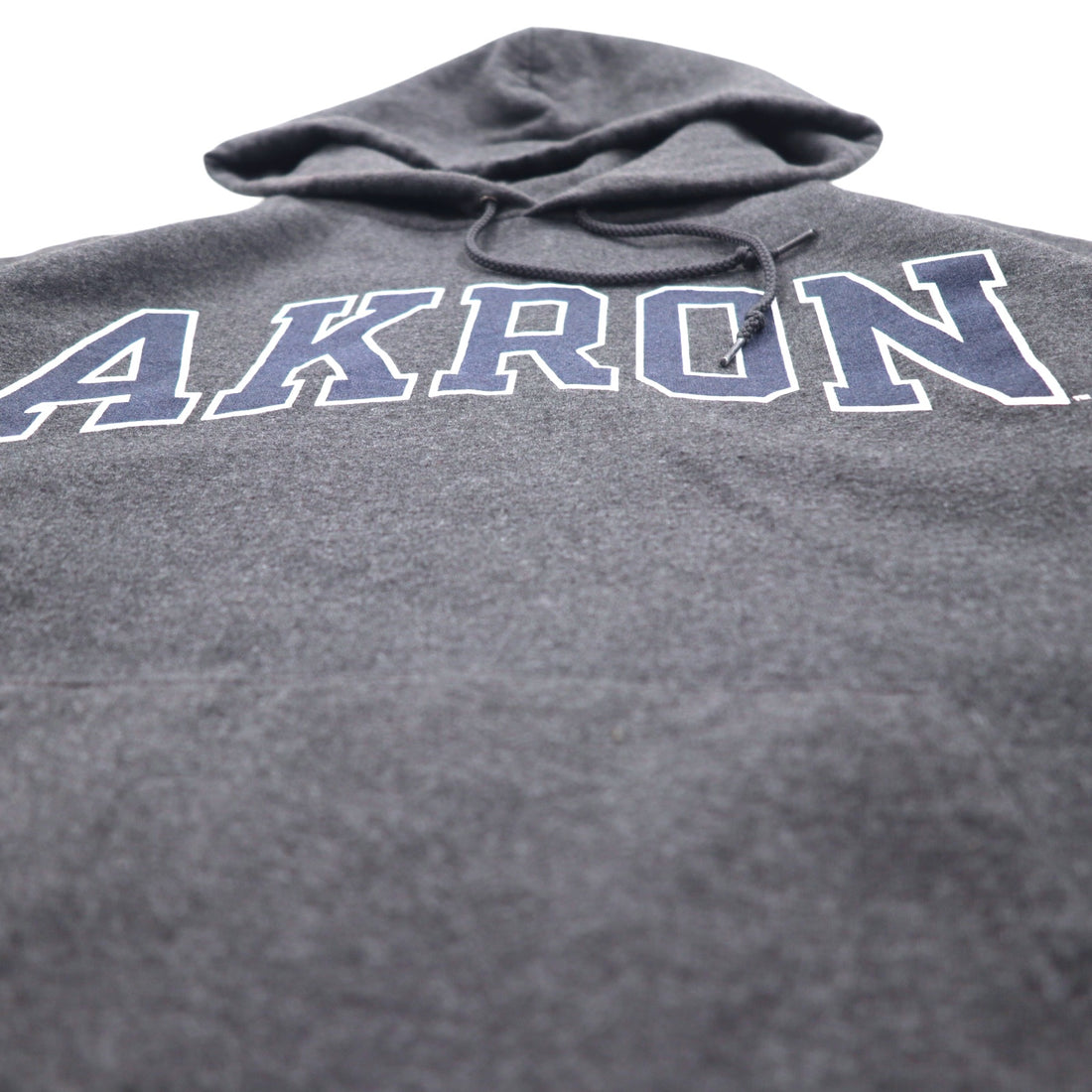 CHAMPION ECO FLEECE カレッジプリント プルオーバー パーカー M グレー コットン AKRON アーチロゴ 裏起毛