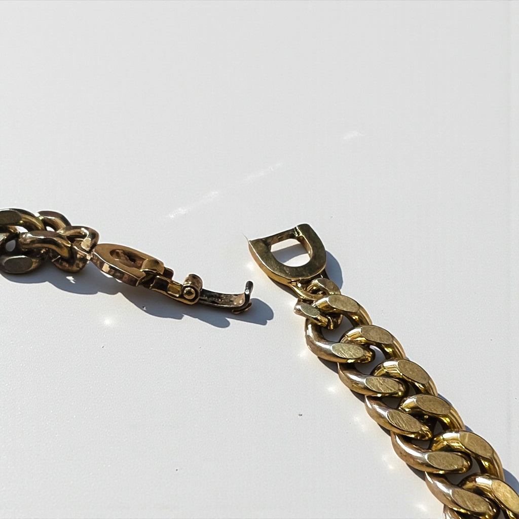 Christian Dior Vintage Curved Chain Bracelet Gold