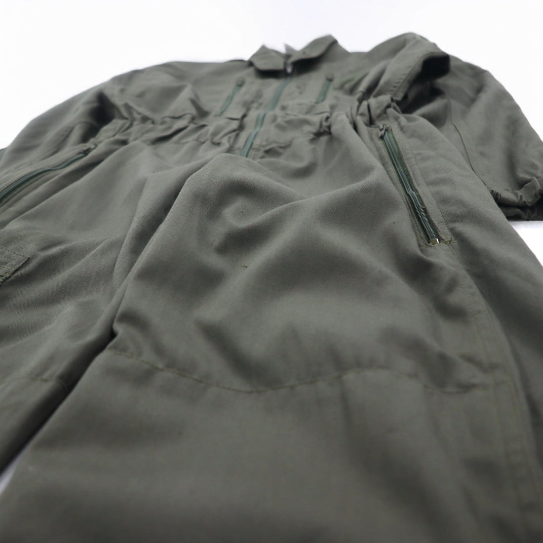 Vintage 90s French Military BIDERMANN UNIFORMES French Air Force Flight Suit All-in-one Jumpsuit S Khaki Herringbone Military 93-10-056