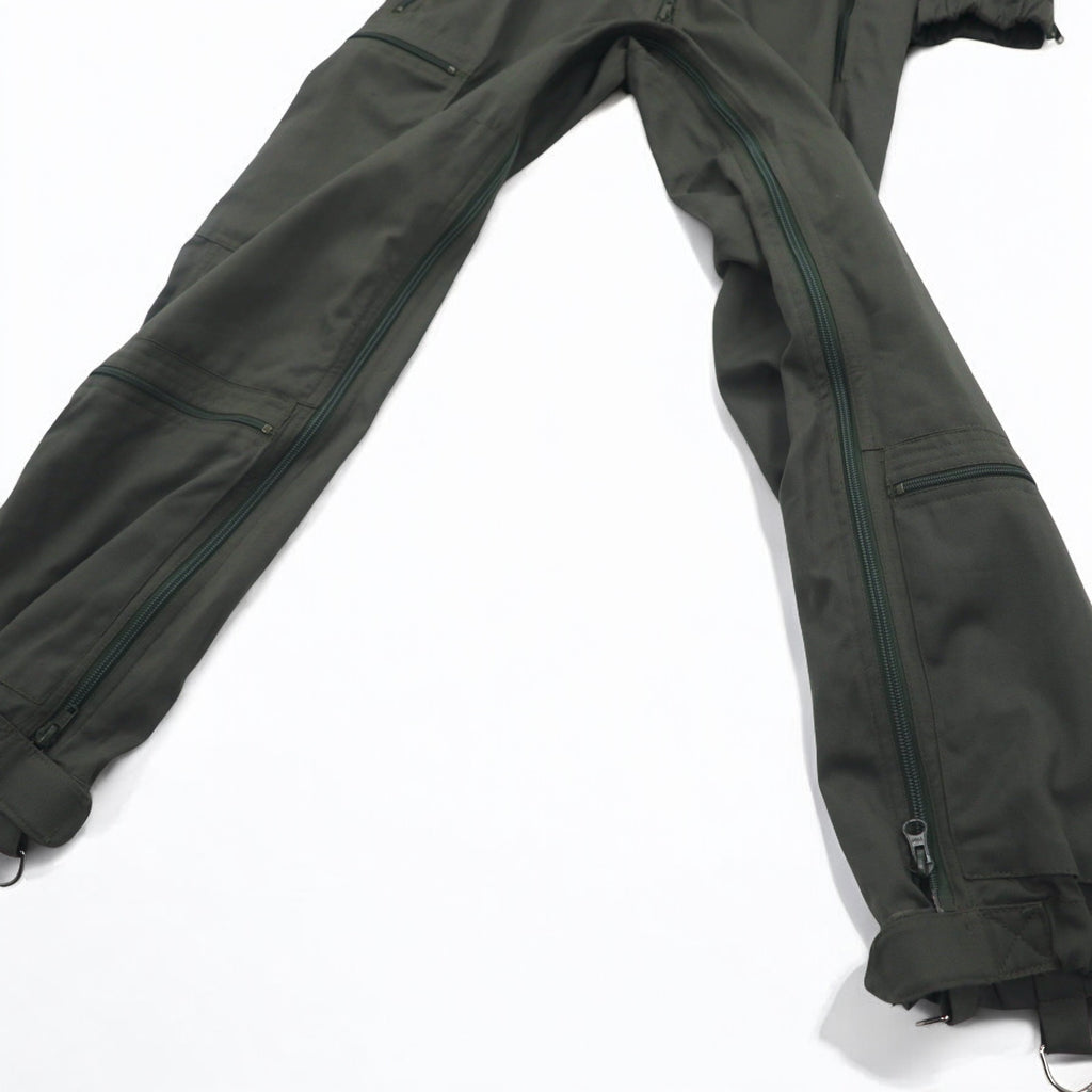 Vintage 90s French Military BIDERMANN UNIFORMES French Air Force Flight Suit All-in-one Jumpsuit S Khaki Herringbone Military 93-10-056
