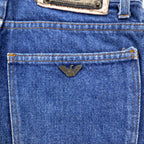 ARMANI JEANS イタリア製 90年代 テーパード デニムパンツ S インディゴ ブルー