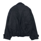 SERGIO COMELLO Design Leather Jacket Blouson L Black Sheepskin Shawl Collar