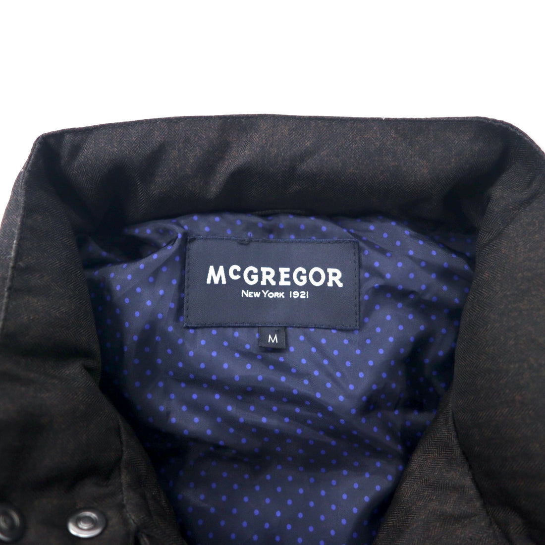 McGREGOR High Neck Down Blouson Down Jacket M Brown Herringbone Polyester 111137903