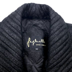 SERGIO COMELLO Design Leather Jacket Blouson L Black Sheepskin Shawl Collar