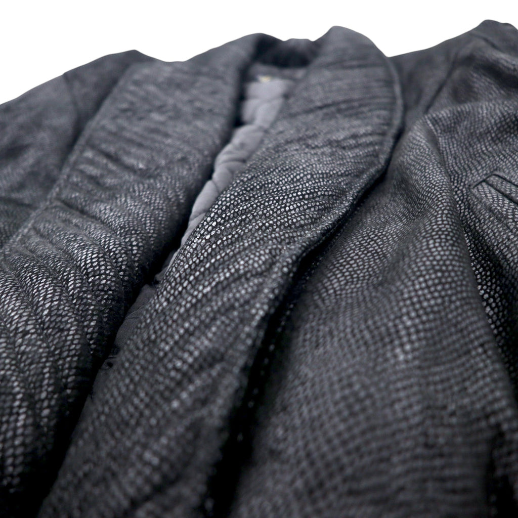 SERGIO COMELLO Design Leather Jacket Blouson L Black Sheepskin Shawl Collar