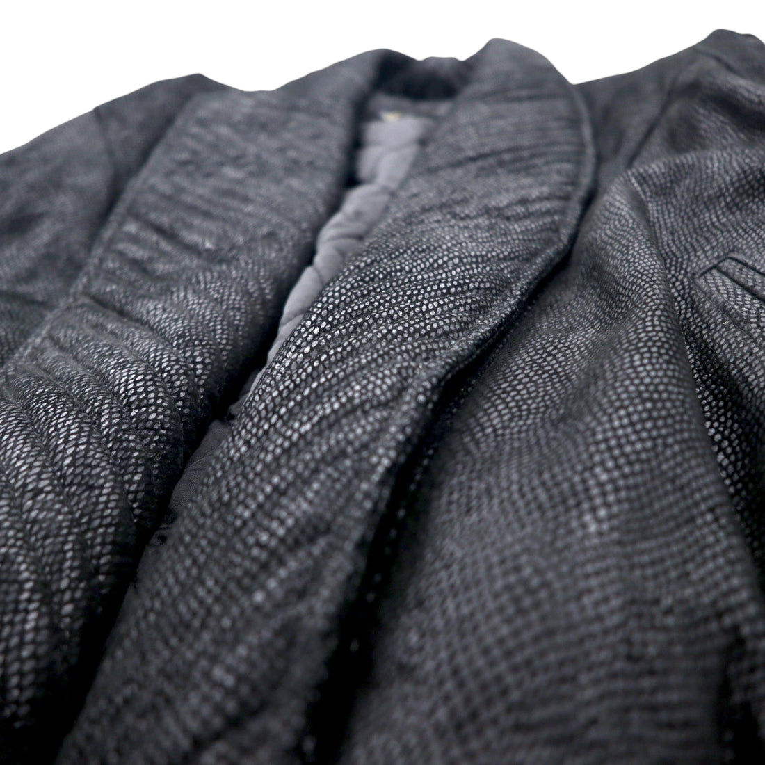 SERGIO COMELLO Design Leather Jacket Blouson L Black Sheepskin Shawl Collar