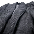 SERGIO COMELLO Design Leather Jacket Blouson L Black Sheepskin Shawl Collar