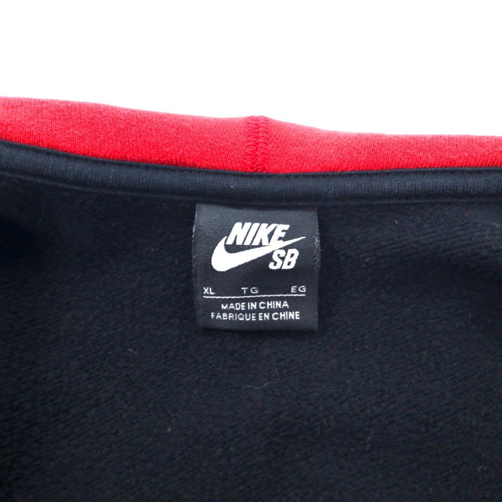 NIKE SB Reverse Weave Full Zip Hoodie XL Black Cotton Fleece Lining 384047-010
