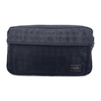 PORTER Waist Bag Body Bag Black Nylon Diamond Pattern Made in Japan