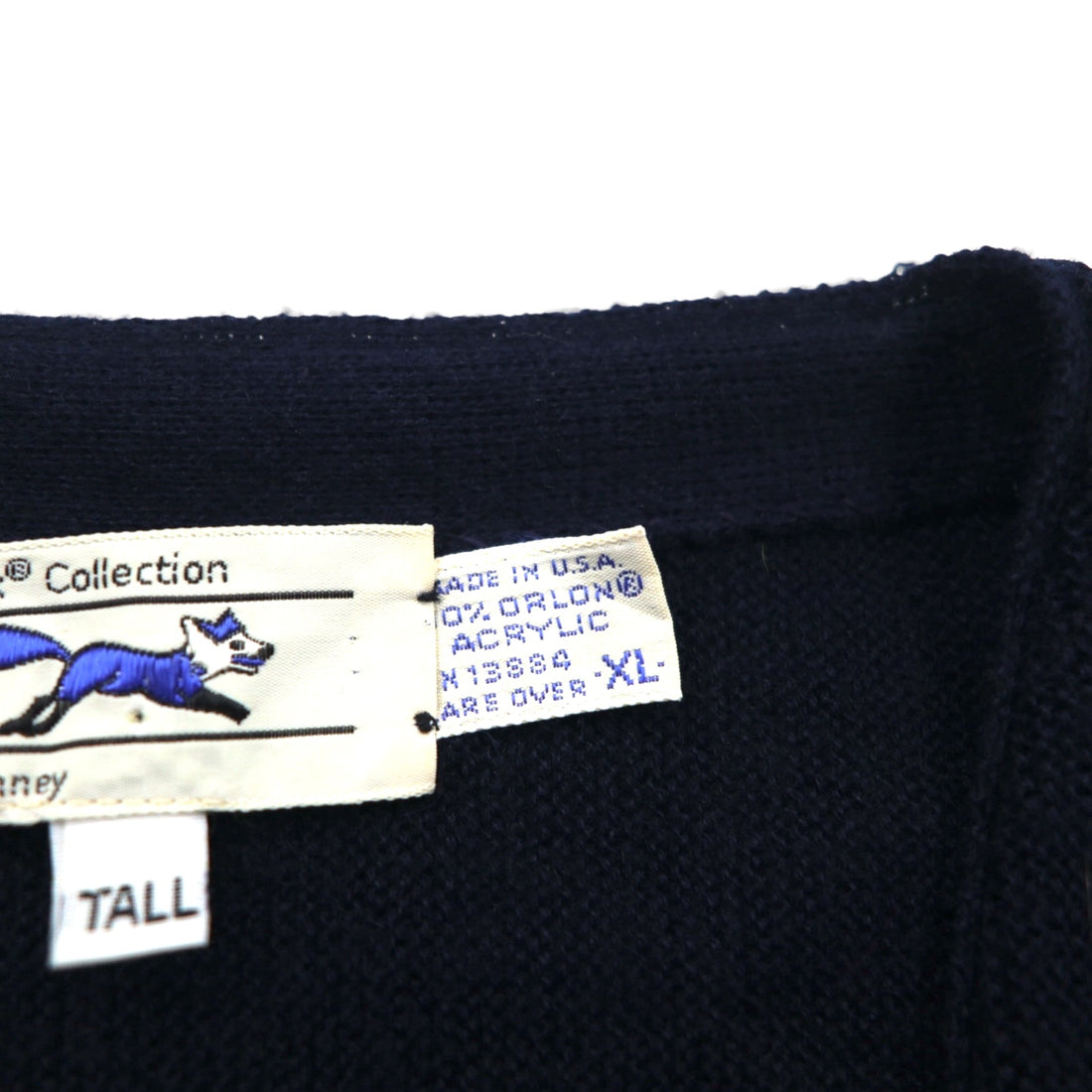 The FOX Collection by JC Penney 1980s Vintage Knit Cardigan, Made in USA, Size XL, Navy