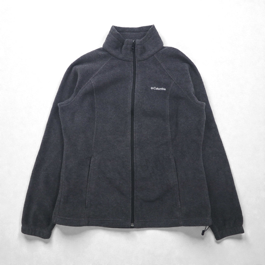 Columbia Full Zip Fleece Jacket L Gray Drawcord BENETON SPRINGS WL6439