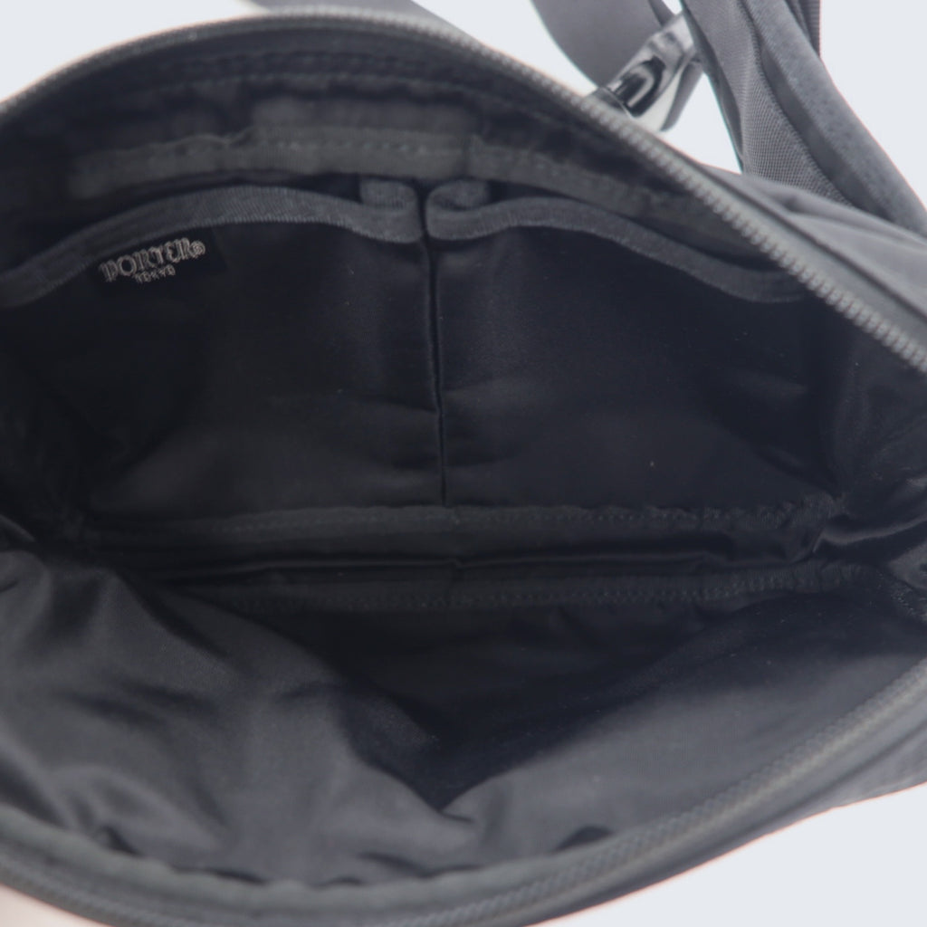 PORTER Waist Bag Body Bag Black Nylon Diamond Pattern Made in Japan