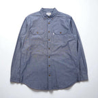 Carhartt Button-Down Chambray Work Shirt, Size L, Blue, FORT L/S CHAMBRAY SHIRT, Double Pocket, S202, Relaxed Fit