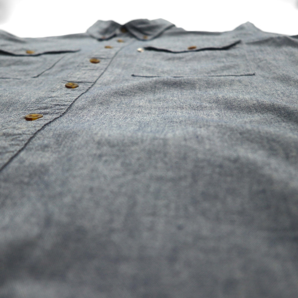 Carhartt Button-Down Chambray Work Shirt, Size L, Blue, FORT L/S CHAMBRAY SHIRT, Double Pocket, S202, Relaxed Fit