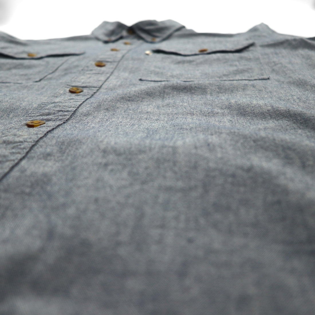 Carhartt Button-Down Chambray Work Shirt, Size L, Blue, FORT L/S CHAMBRAY SHIRT, Double Pocket, S202, Relaxed Fit