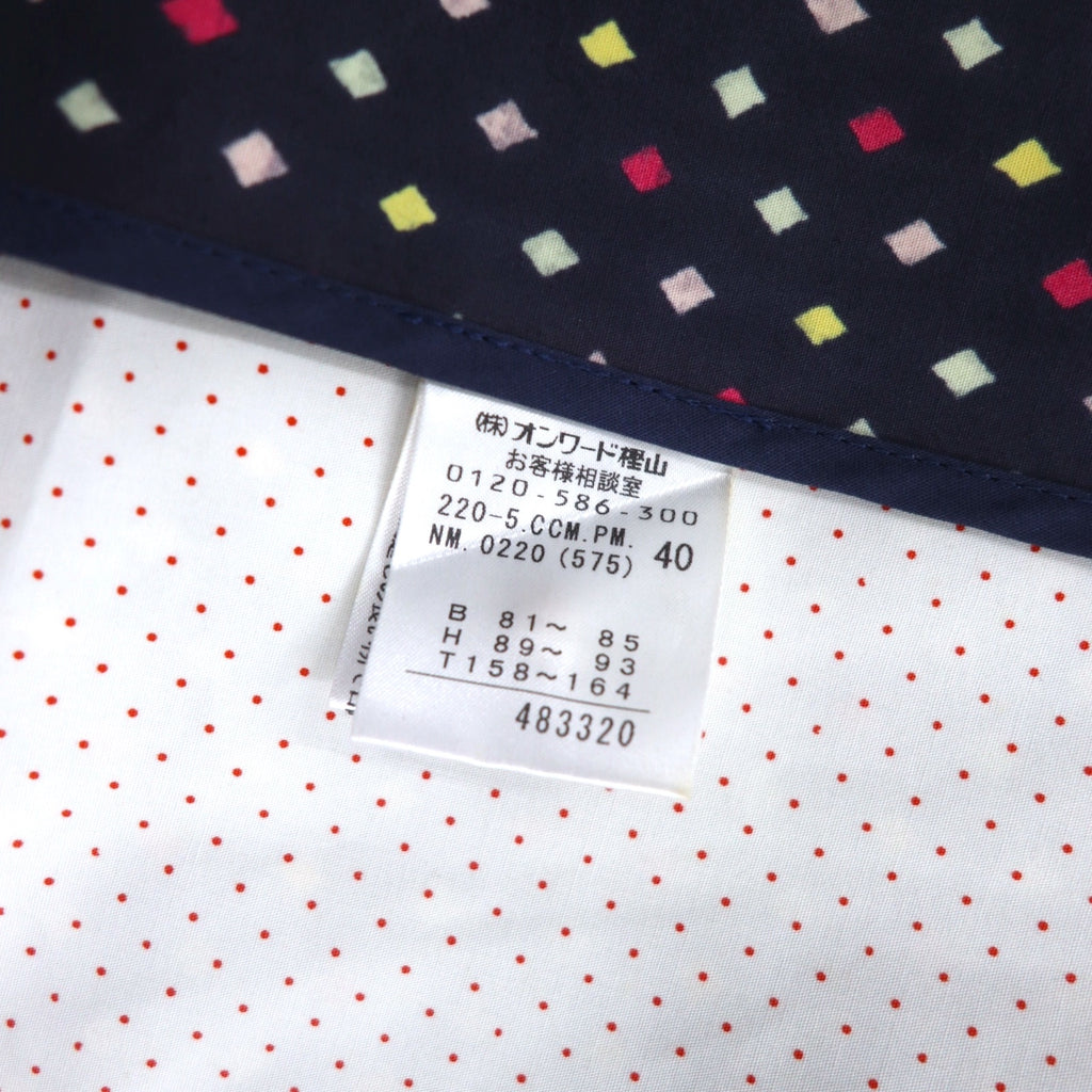 Paul Smith BLACK Rubberized Trench Coat L Navy All-over Dot Pattern Double Breasted Belted Waterproof