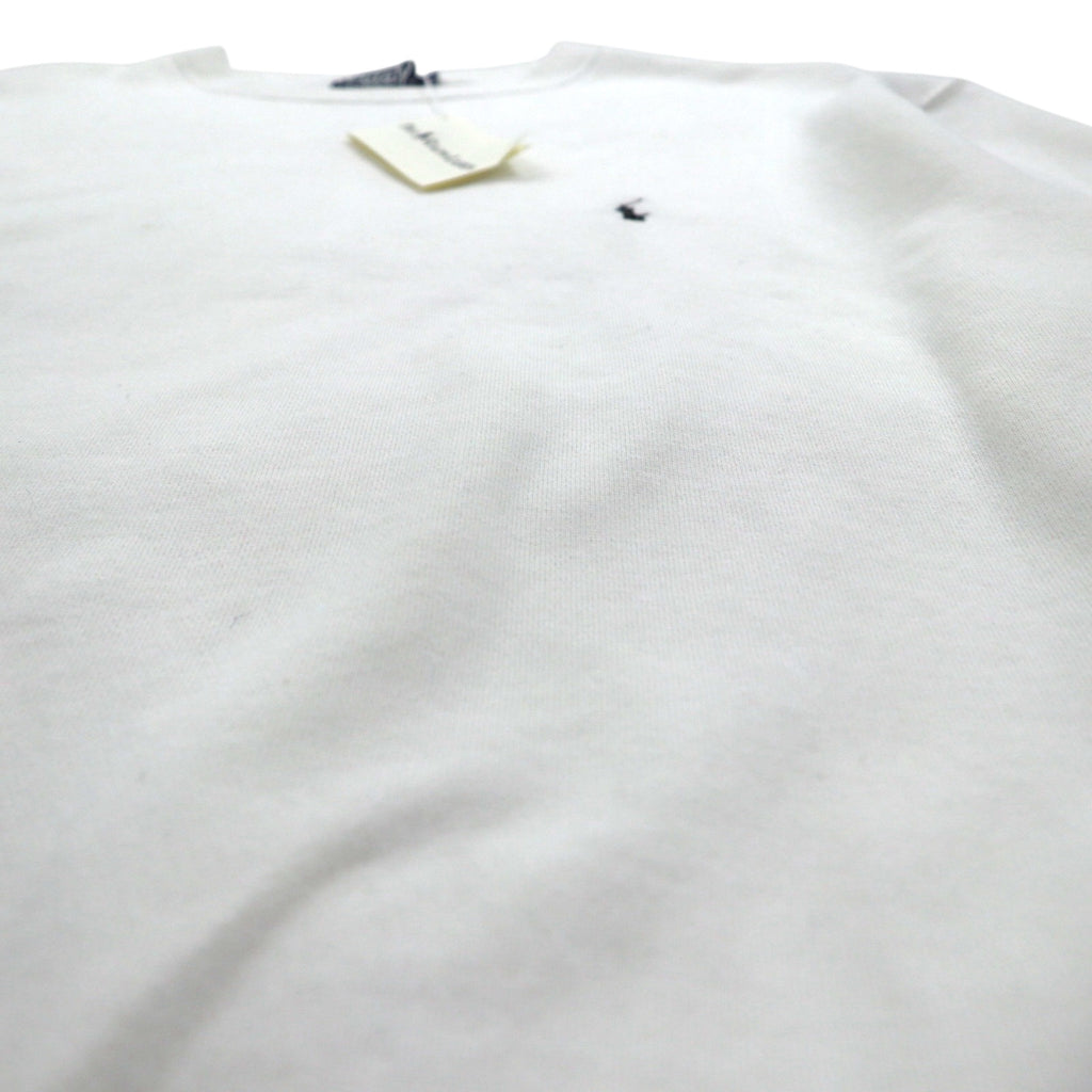 Polo Ralph Lauren 90年代 USA製 スウェット トレーナー L ホワイト スモールポニー刺繡 デッドストック 未使用品