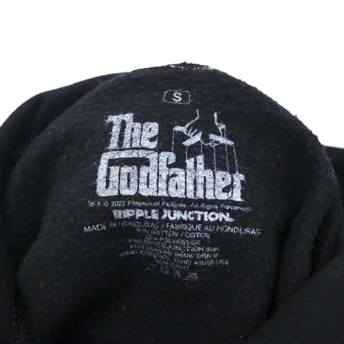 The Godfather Movie Print Pullover Hoodie, Size L, Black, RIPPLE JUNCTION