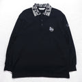GREEN CLUBS x Warner Bros 90s Long Sleeve Polo Shirt XL Black Pique Looney Tunes Sylvester Cat Made in Japan