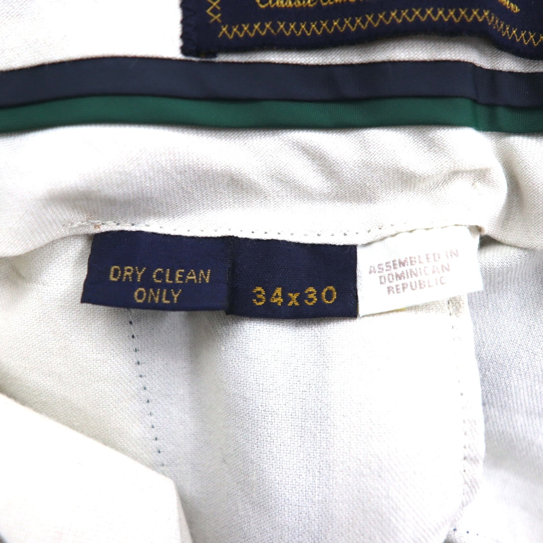 TOMMY HILFIGER 90s 2-pleat wide-leg slacks, size L, navy wool gabardine