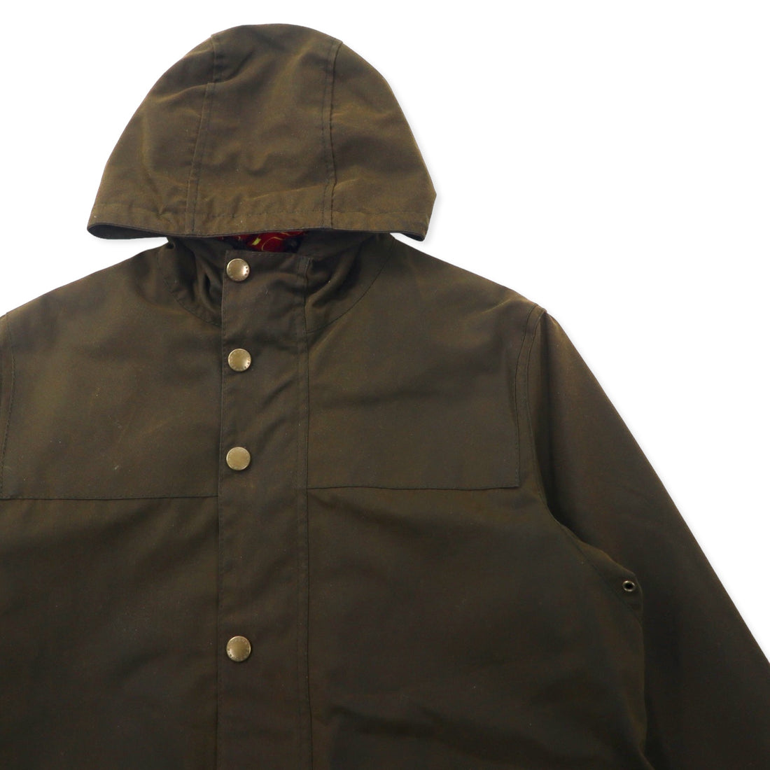 Barbour × ID URBAN RESEARCH × LOWPRO Made in England Oiled Jacket Hoodie 36 Brown Cotton Drawcord SLIM FIT DURHAM 1102007