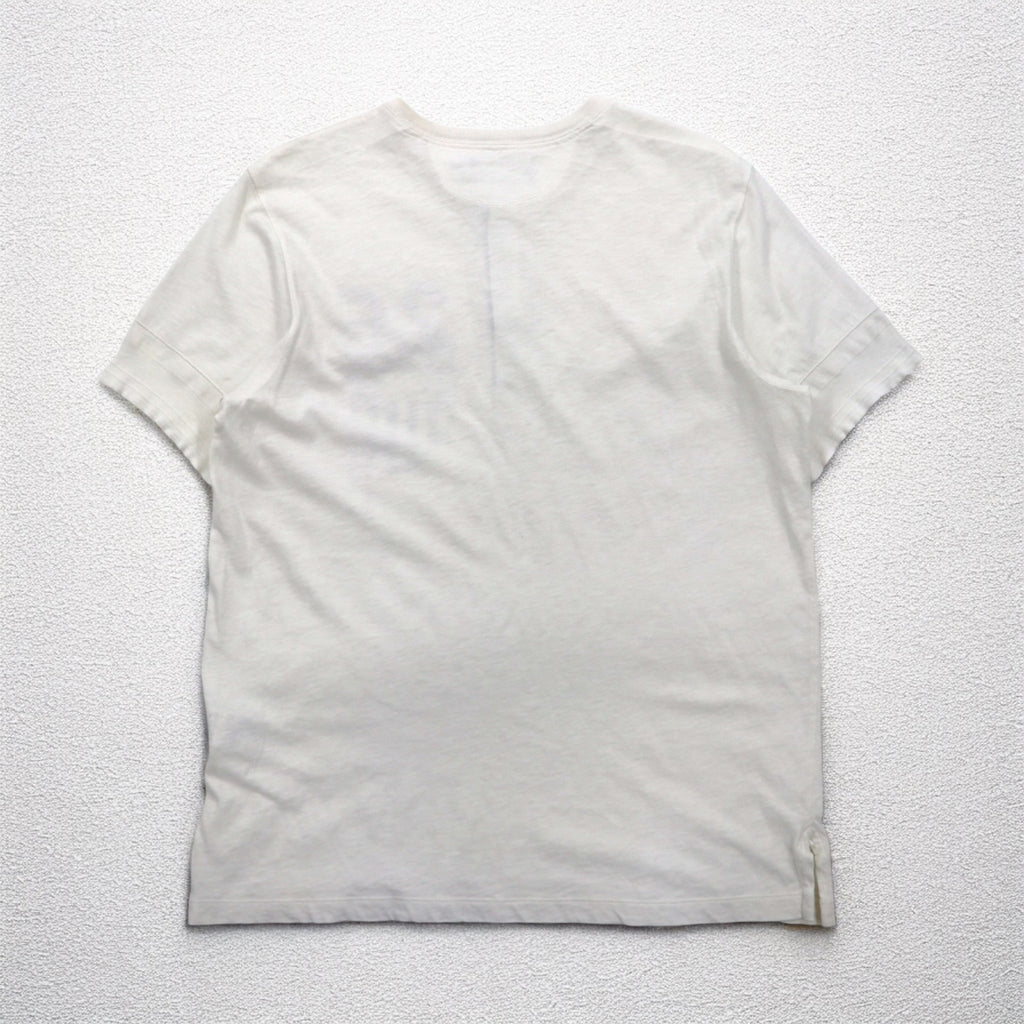 Polo by Ralph Lauren ヘンリーネック Tシャツ XL ホワイト 染み込みプリント ナンバリング CUSTOM FIT
