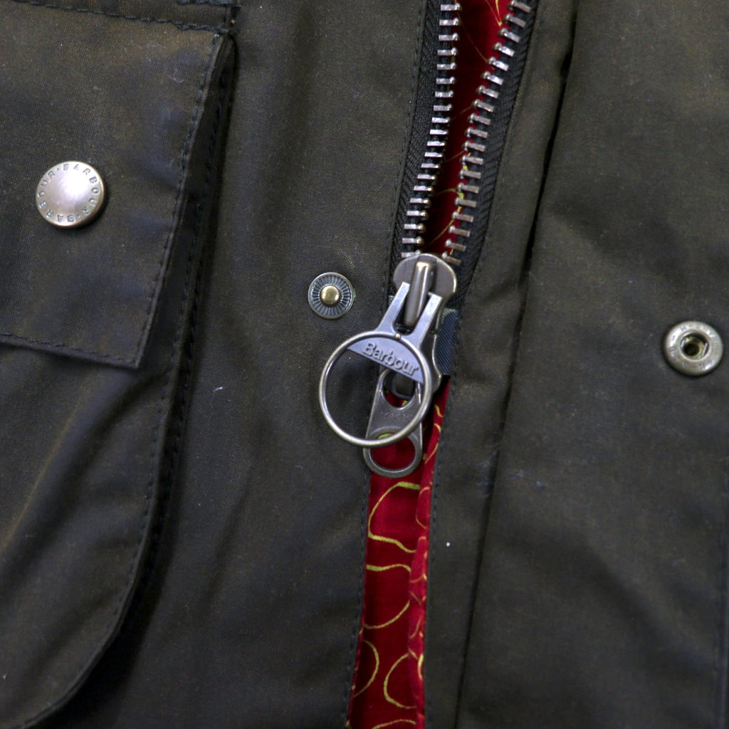 Barbour × ID URBAN RESEARCH × LOWPRO Made in England Oiled Jacket Hoodie 36 Brown Cotton Drawcord SLIM FIT DURHAM 1102007