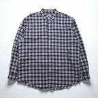 Eddie Bauer 90s Button-Down Shirt, Size L, Navy Cotton, Check, Chest Pocket