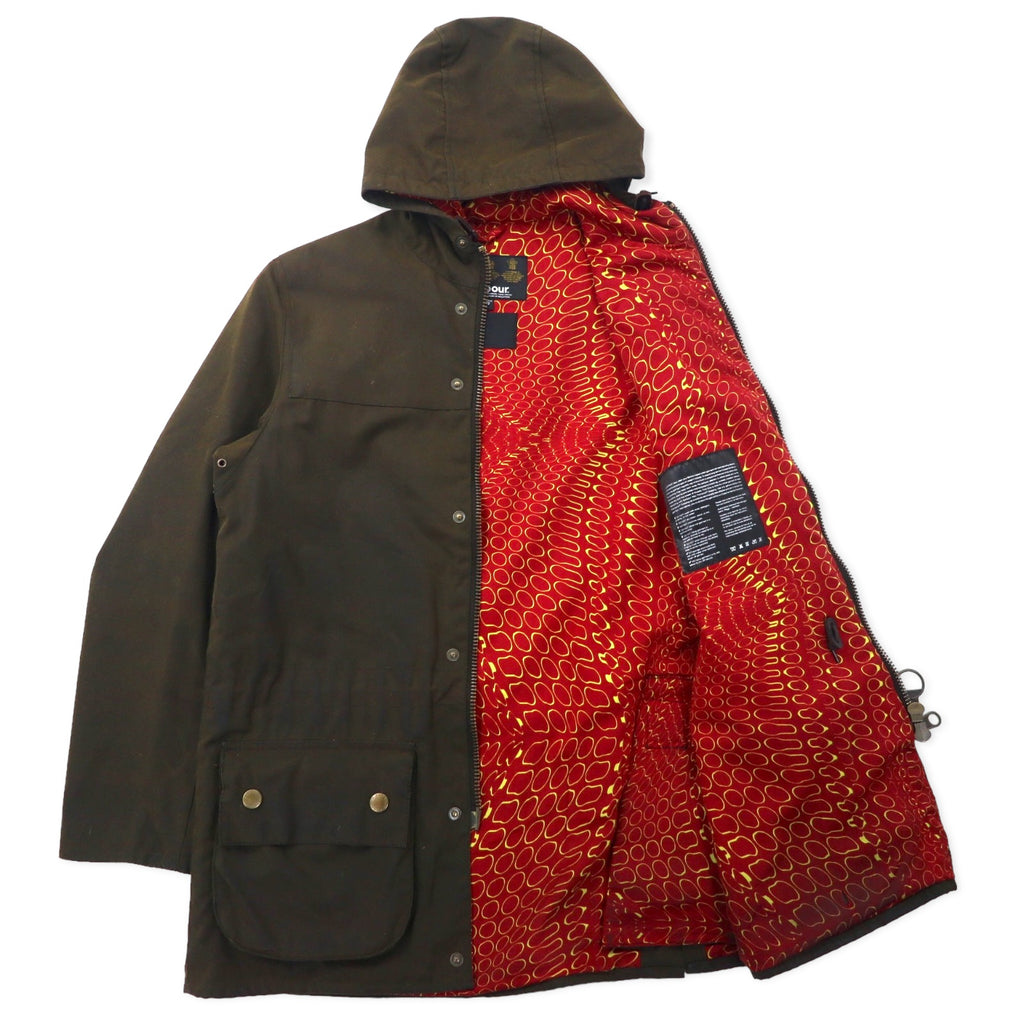 Barbour × ID URBAN RESEARCH × LOWPRO Made in England Oiled Jacket Hoodie 36 Brown Cotton Drawcord SLIM FIT DURHAM 1102007
