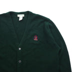IZOD 90s Acrylic Knit V-Neck Cardigan L Green One Point Logo