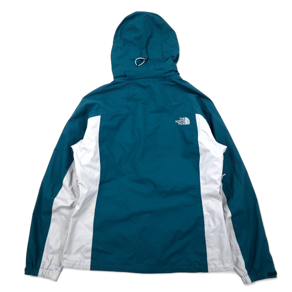 THE NORTH FACE Mountain Parka L Blue Nylon HYVENT Waterproof Breathable Zip-in-Zip Removable Hood Double Zip US Standard