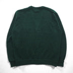 IZOD 90s Acrylic Knit V-Neck Cardigan L Green One Point Logo