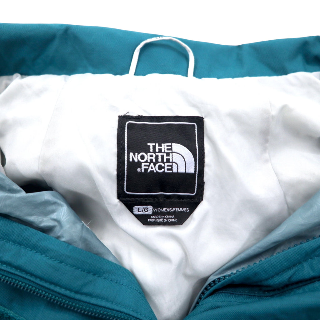 THE NORTH FACE Mountain Parka L Blue Nylon HYVENT Waterproof Breathable Zip-in-Zip Removable Hood Double Zip US Standard