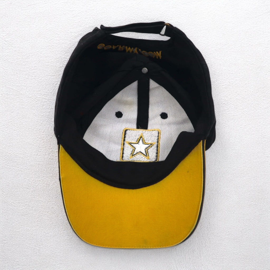 USARMY US Military Bicolor 6 Panel Cap FREE Velcro Black Yellow Cotton