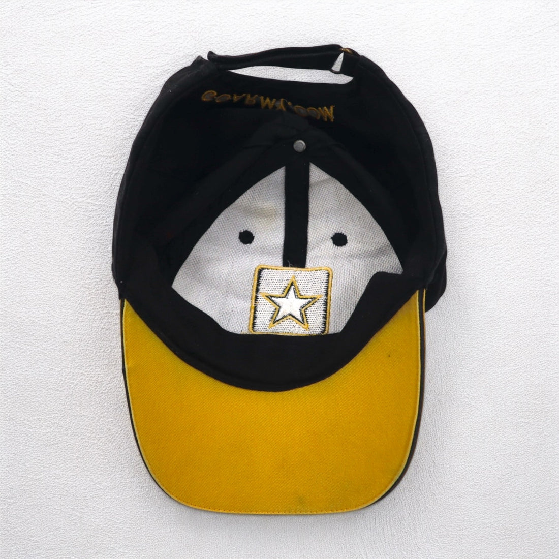 USARMY US Military Bicolor 6 Panel Cap FREE Velcro Black Yellow Cotton