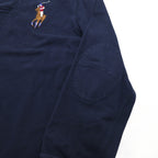 Polo by Ralph Lauren 90s Big Pony Embroidered Rugby Shirt XXL Navy Numbering Elbow Patch Made in Sri Lanka