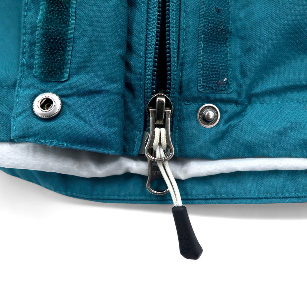 THE NORTH FACE Mountain Parka L Blue Nylon HYVENT Waterproof Breathable Zip-in-Zip Removable Hood Double Zip US Standard