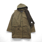 BURBERRY 英国製 90年代 ヴィンテージ 3WAY レイヤード ステンカラーコート M フーデッドベスト ヨーク 一枚袖 玉虫色 裏地ツイード イギリス製